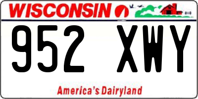 WI license plate 952XWY