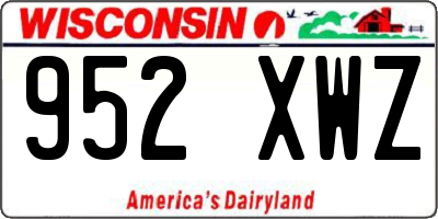 WI license plate 952XWZ