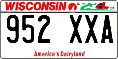 WI license plate 952XXA