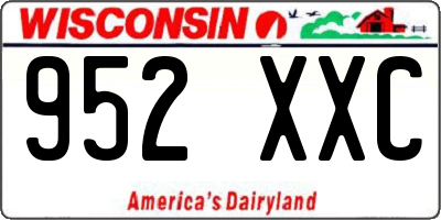 WI license plate 952XXC