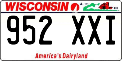 WI license plate 952XXI