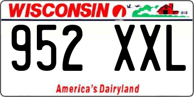 WI license plate 952XXL