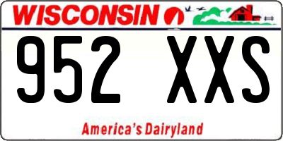 WI license plate 952XXS