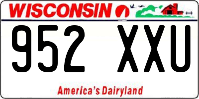 WI license plate 952XXU