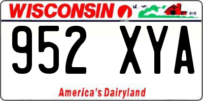 WI license plate 952XYA