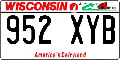 WI license plate 952XYB