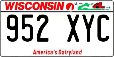 WI license plate 952XYC