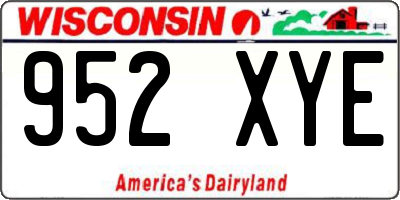 WI license plate 952XYE