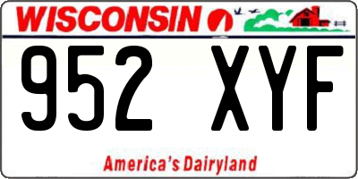 WI license plate 952XYF