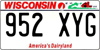 WI license plate 952XYG