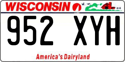 WI license plate 952XYH
