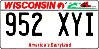 WI license plate 952XYI