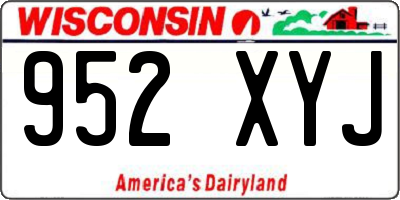 WI license plate 952XYJ