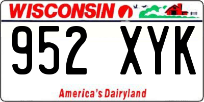 WI license plate 952XYK