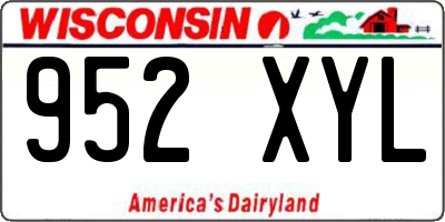 WI license plate 952XYL