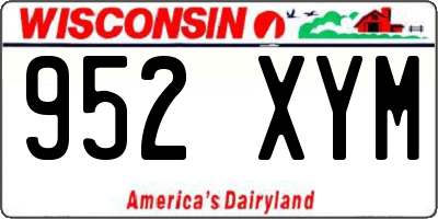 WI license plate 952XYM