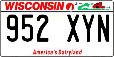 WI license plate 952XYN