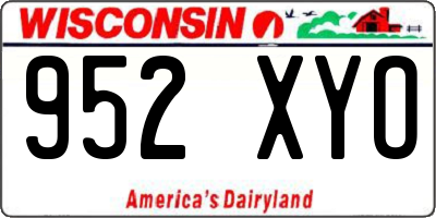 WI license plate 952XYO