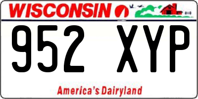 WI license plate 952XYP