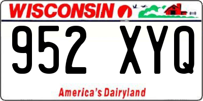 WI license plate 952XYQ