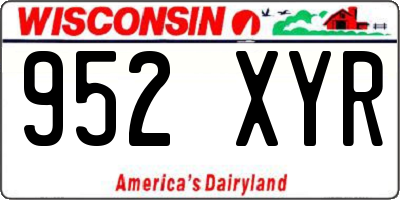 WI license plate 952XYR