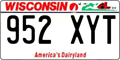 WI license plate 952XYT