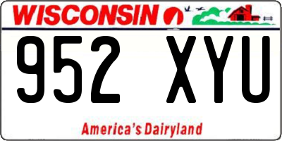 WI license plate 952XYU
