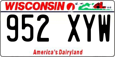 WI license plate 952XYW