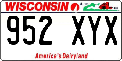 WI license plate 952XYX