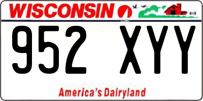 WI license plate 952XYY