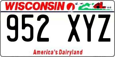 WI license plate 952XYZ
