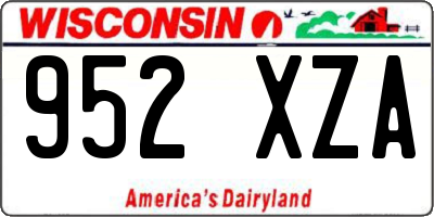 WI license plate 952XZA