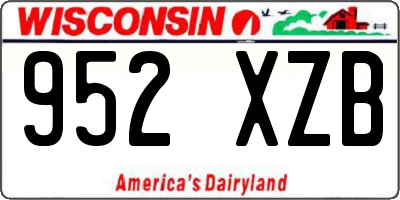 WI license plate 952XZB