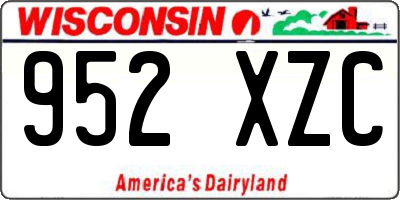 WI license plate 952XZC
