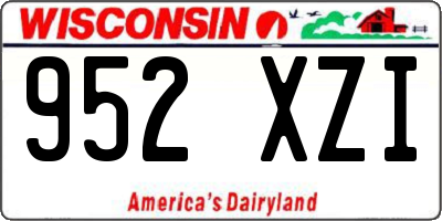 WI license plate 952XZI