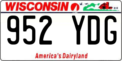 WI license plate 952YDG