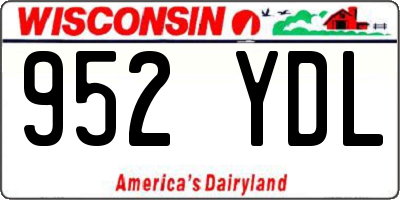 WI license plate 952YDL