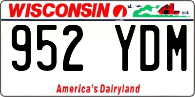 WI license plate 952YDM