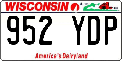 WI license plate 952YDP