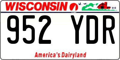 WI license plate 952YDR