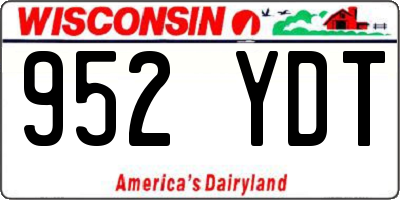 WI license plate 952YDT