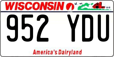 WI license plate 952YDU
