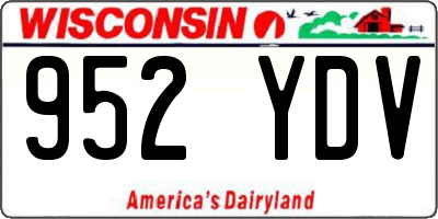 WI license plate 952YDV