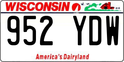 WI license plate 952YDW