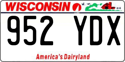 WI license plate 952YDX