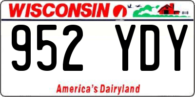 WI license plate 952YDY