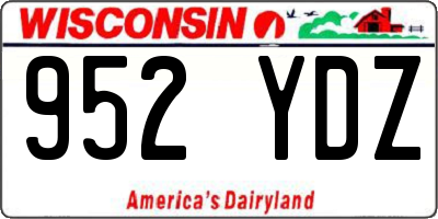 WI license plate 952YDZ