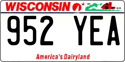 WI license plate 952YEA