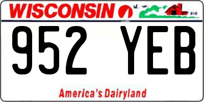 WI license plate 952YEB