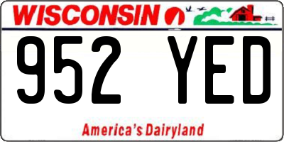 WI license plate 952YED